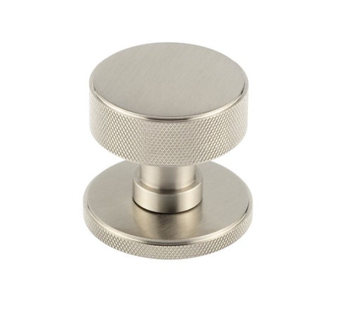 WESTBOURNE KNURLED MORTICE DOOR KNOB ON CONCEALED ROSE